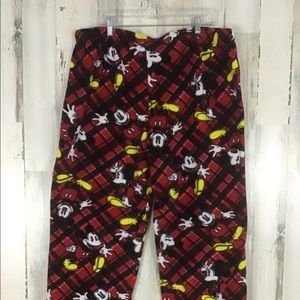 Disney Mickey Mouse Pajama Plaid Pants Bottoms